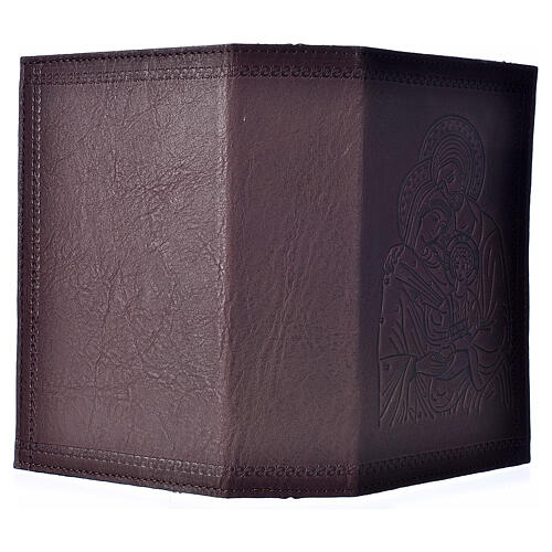 Einband fűr Stundengebet aus dunkelbraunem Leder mit Bild der Heiligen Familie (4 Bände) 1