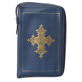 Bethléem blauer Einband fűr Stundengebet mit goldfarbigem Kreuz (4 Bände)