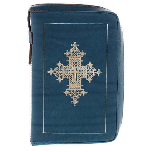 Bethléem blauer Einband fűr Stundengebet mit goldfarbigem Kreuz (4 Bände) 1