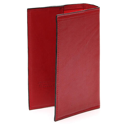 Einband fűr Stundengebet (4 Bände) aus rotem Leder mit Evangelisten 3