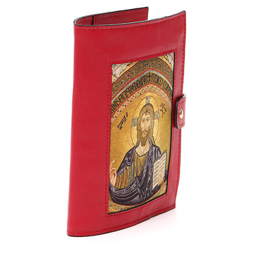 Einband (4 Bände) aus rotem Leder mit Bild vom Pantokrator 4