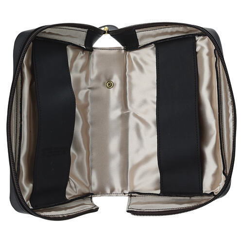 Copri Liturgia delle Ore 4 vol. croce IHS pelle testa di moro zip 3