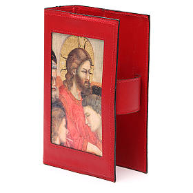 Capa Liturgia das Horas Vermelha em Couro Natural Última Ceia de Giotto