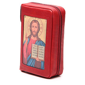 Custodie lit. ore 4 vol.: Custodia Lit ore 4 vol Pantocratore pelle rossa zip