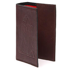 Capas Liturgia das Horas Volume Único: Capa Liturgia vol. único couro castanho escuro Mãos Juntas