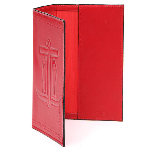 Liturgie-Mappe (Einzelband) aus rotem Leder mit Rettungsanker 2