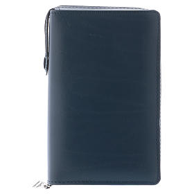 Custodie lit. ore vol. unico: Copertina pelle lampo blu per liturgia volume unico