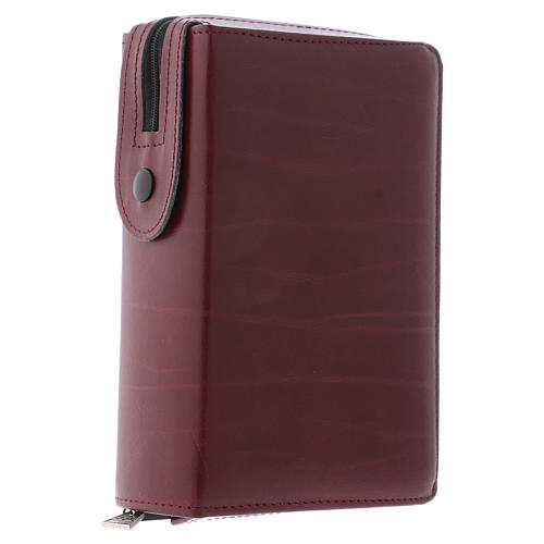 Couverture cuir fermeture éclair bordeaux pour liturgie quatre volumes italien 20 x 13 cm 2