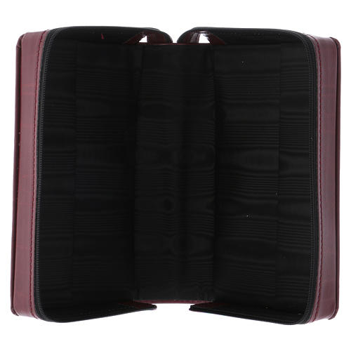 Couverture cuir fermeture éclair bordeaux pour liturgie quatre volumes italien 20 x 13 cm 3