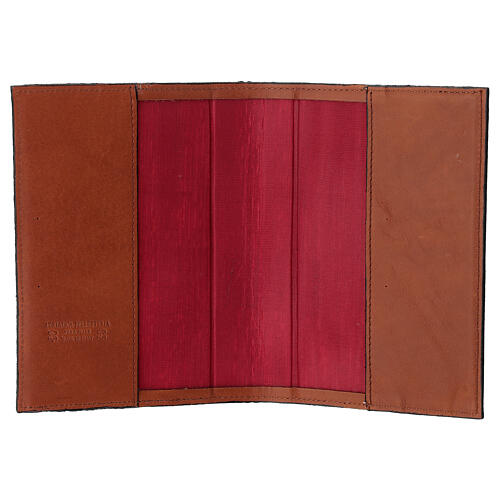 Custodia 4 vol. lit. delle ore pelle marrone 4 evangelisti 4