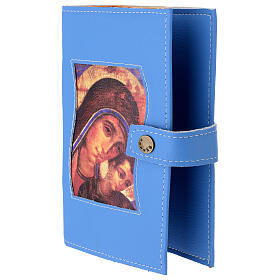 Custodia Liturgia delle ore 4 volumi azzurra con Madonna di Kiko
