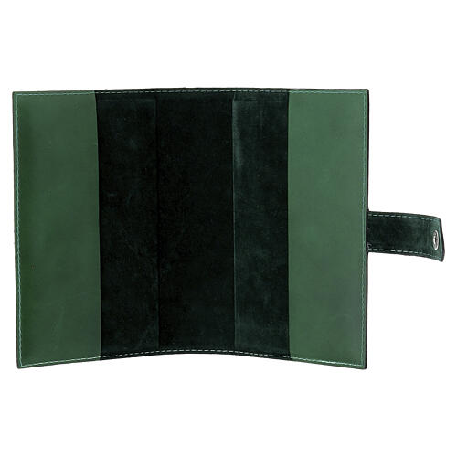 Capa 4 vol. couro verdadeiro rosto de Cristo verde 6