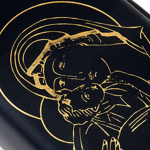 Mappe aus schwarzem Leder mit goldfarbigem Pantokrator und Madonna, Einzelband 3