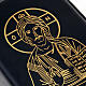 Mappe aus schwarzem Leder mit goldfarbigem Pantokrator und Madonna, Einzelband s4