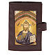 Liturgie-Mappe (4 Bände) aus dunkelbraunem Leder mit Christus s1
