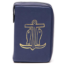 Custodie lit. ore 4 vol.: Custodia Lit. Ore 4 Vol. blu pelle Ancora Salvezza