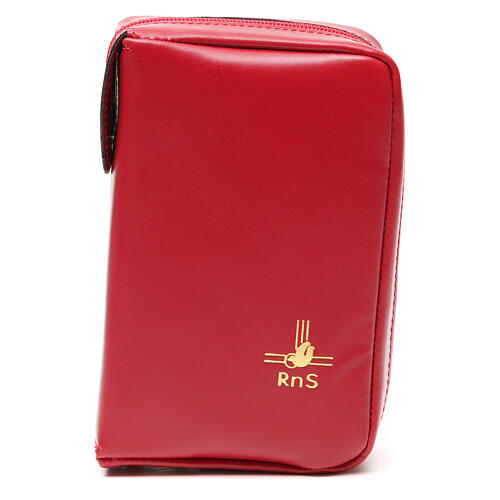 Roter Einband fűr Stundengebet (4 Bänder) mit Reißverschluss und RnS-Symbol 1