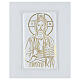 Gospel book cover in white leather with extra manufacture and image of Christ Pantocrator s2