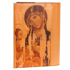 Lectionary cover in real leather, Christ and Our Lady icon