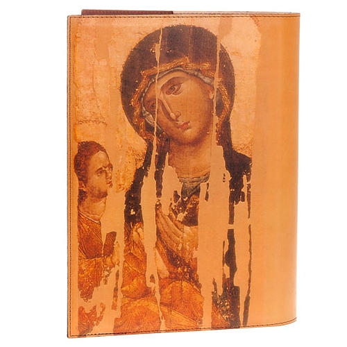 Lectionary cover in real leather, Christ and Our Lady icon 2