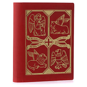 Lectionary cover in real leather, Evangelists, red