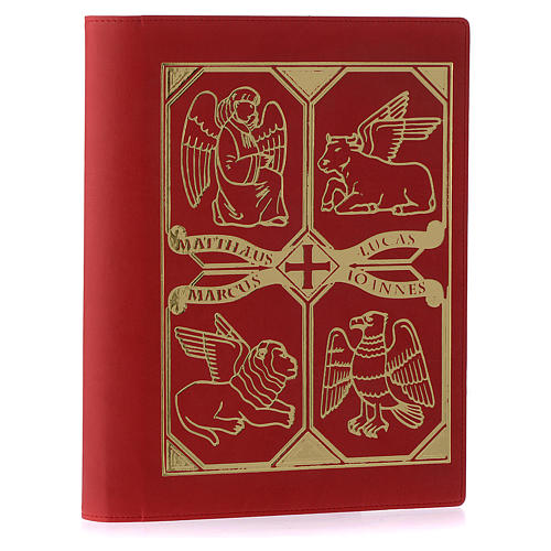 Lectionary cover in real leather, Evangelists, red 2