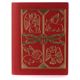 Red Lectionary Cover in Real Leather, Evangelists