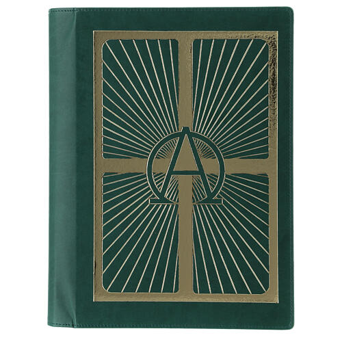 Copri lezionario vera pelle Alfa e Omega 1