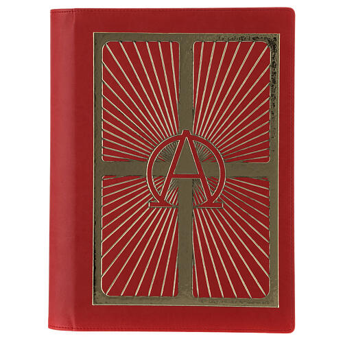 Copri lezionario vera pelle Alfa e Omega 2