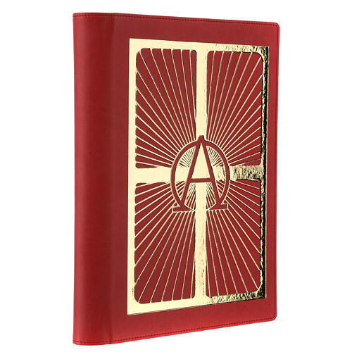 Copri lezionario vera pelle Alfa e Omega 4