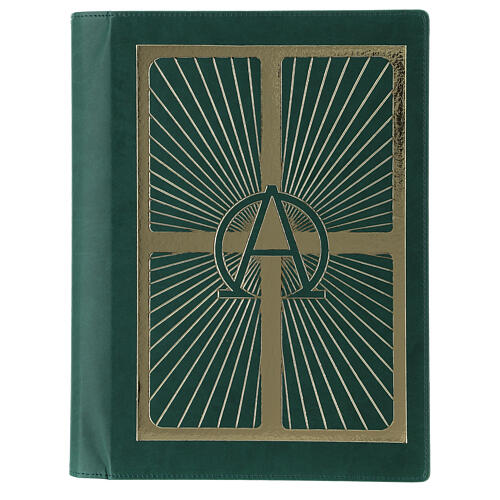 Lectionary Cover in Real Leather with Alpha and Omega 1