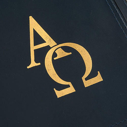 Lectionary cover in leather with alpha and omega 4