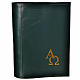 Lectionary cover in real leather, Alpha Omega, green s2