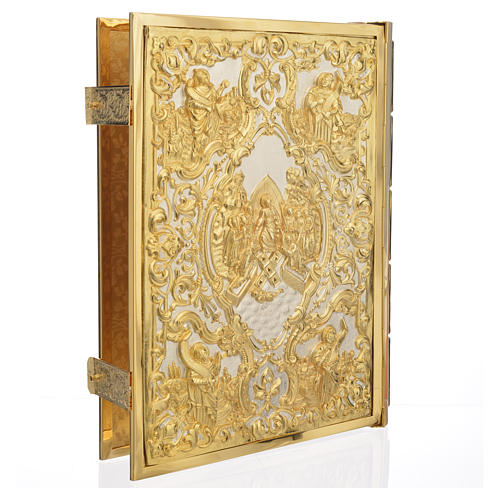 Lectionary cover in gold brass with Crucifixion scene 2