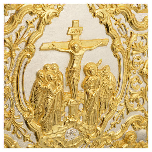 Lectionary cover in gold brass with Crucifixion scene 5