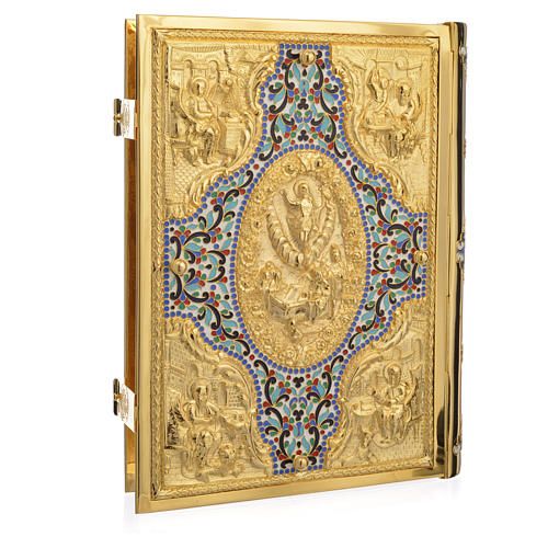 Lectionary cover in gold brass with varnishes 10