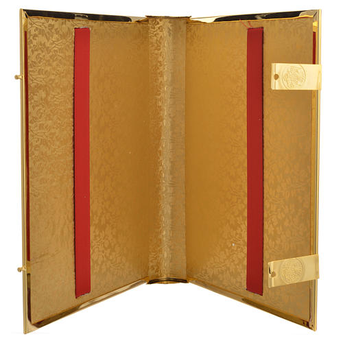 Couverture lectionnaire laiton doré avec émaux 12