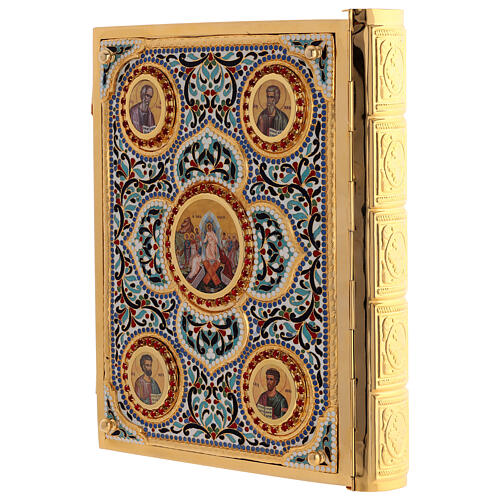 Lectionary cover in gold brass and varnish with Jesus and the Evangelists image 7