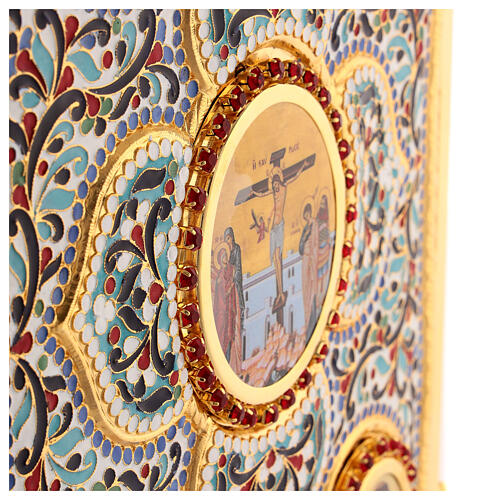 Funda para leccionario latón dorado con esmaltes Jesús Evangelistas 10