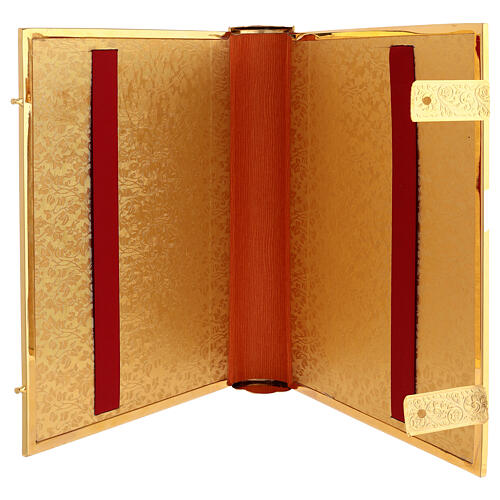 Funda para leccionario latón dorado con esmaltes Jesús Evangelistas 12