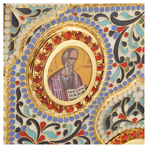 Capa de Lecionário Latão Dourado com Esmaltes Jesus e Evangelistas 6