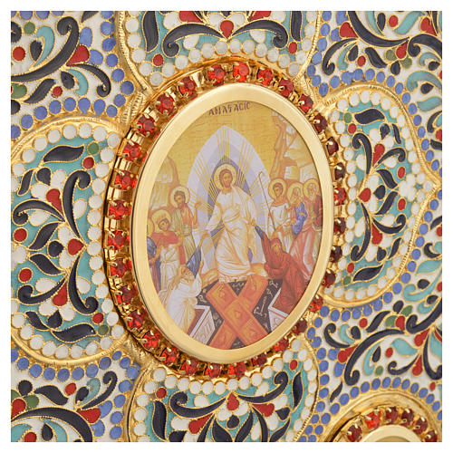 Capa de Lecionário Latão Dourado com Esmaltes Jesus e Evangelistas 9