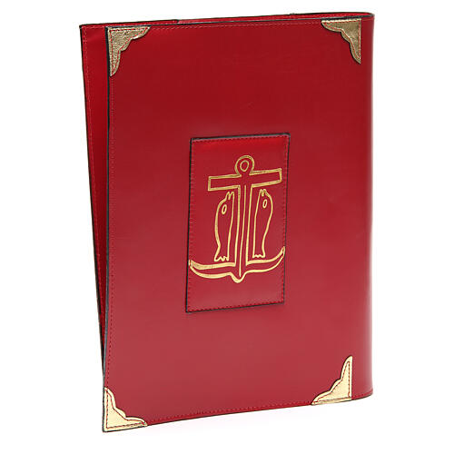 Weekday and festive lectionary cover in red real leather Anchor of Salvation 3