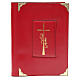 Weekday and festive lectionary cover in red real leather IHS s1