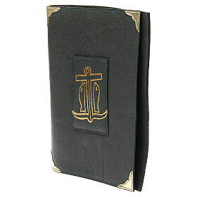 Weekday and festive lectionary cover in green real leather Anchor of Salvation