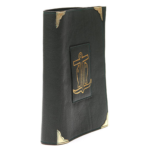 Weekday and festive lectionary cover in green real leather Anchor of Salvation 3