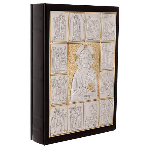 Einband des Christus-Lektionars mit zweifarbigen Szenen und Evangelisten 5