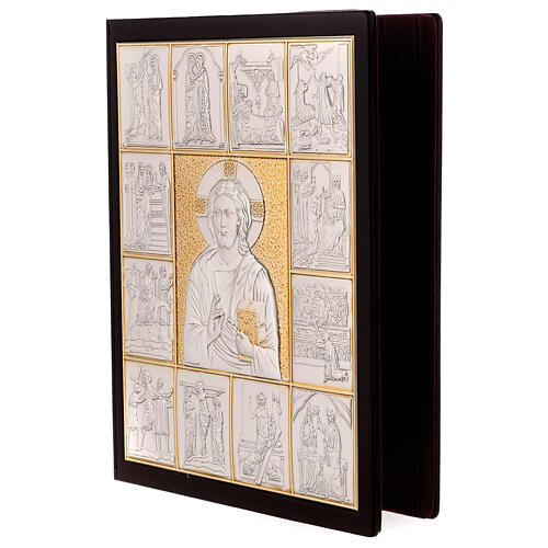 Einband des Christus-Lektionars mit zweifarbigen Szenen und Evangelisten 6