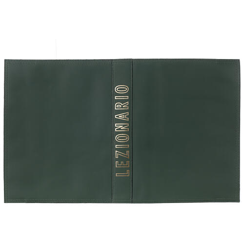 Lectionary cover, green real leather, golden letters 1