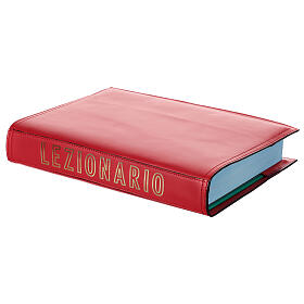 Couverture lectionnaire cuir véritable rouge tranche avec impression or